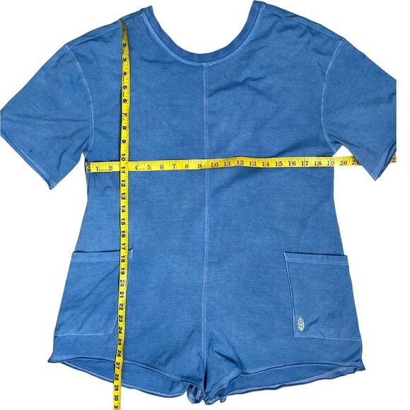 NWOT Free People Hot Shot Tee Romper Custom Dyed Dusty Blue Size XS/TP NEW! - Picture 10 of 10